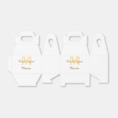 Bruidsquadroon monogram gouden bruiloft eenvoudig bedankdoosjes (Uitgevouwen)