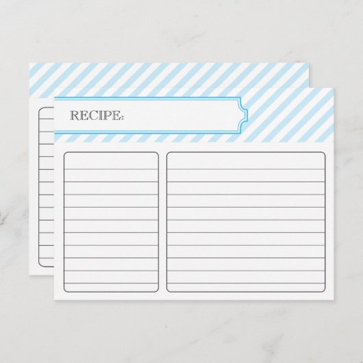 Bruidsrecept Kaart - Blauw (Voorkant / Achterkant)