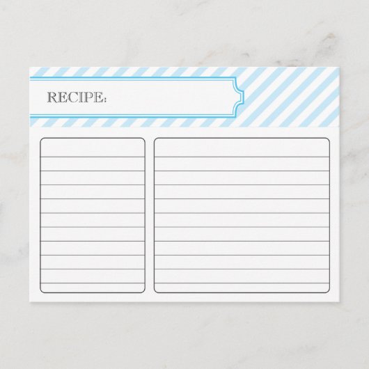 Bruidsrecept Kaart - Blauw (Voorkant)