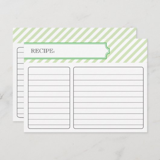 Bruidsrecept Kaart - Groen (Voorkant / Achterkant)