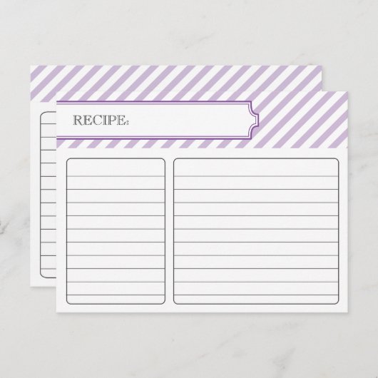 Bruidsrecept Kaart - Paarse (Voorkant / Achterkant)