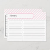Bruidsrecept Kaart - Roze (Voorkant / Achterkant)