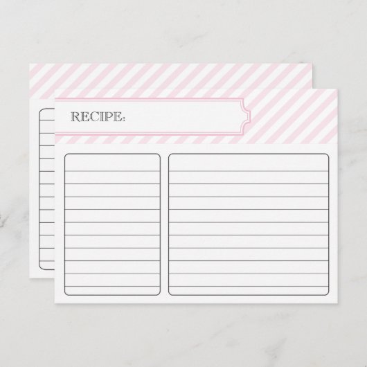 Bruidsrecept Kaart - Roze (Voorkant / Achterkant)