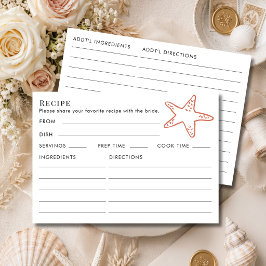 Bruidsrecept Thema Strandster voor Bruidsfeestje Informatiekaartje