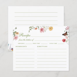 Bruidsreceptenkaart met wilde bloemen