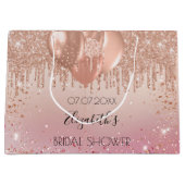 Bruidsregen roze rozenballonnen groot cadeauzakje (Voorkant)