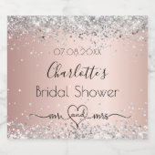 Bruidsregenboog roze goud zilver heer mevrouw sparkling wijnetiket (Enkel label)