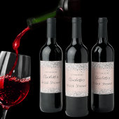 Bruidsregenboog roze gouden zilveren naam wijn etiket