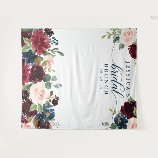 Bruidsreport Bruinrode Bruiloft Backdrop Fotocabin Wandkleed (Voorkant (horizontaal))