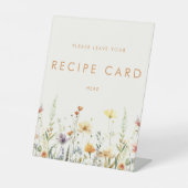 Bruidsreport Kaart met Wilde Bloemen Recept Reclamebord Met Voetstuk (Voorkant)