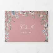 Bruidsreport met stoffige roos bloemige wilde bloe drieluik uitnodiging (Cover)