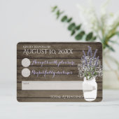 Bruidsresponse met Baby's Breath en Lavendel RSVP Kaartje (Staand voorkant)