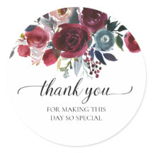 Bruidsrood bloemige bedankbrief bruiloft favor