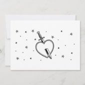 Bruidsroute Bachelorette Rock-n-Roll Heart Kaart (Achterkant)