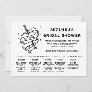 Bruidsroute Bachelorette Rock-n-Roll Heart Kaart