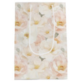 Bruidsroze Bloemen Bruiloft Feest Medium Cadeauzakje (Achterkant)