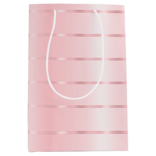 Bruidsroze Lint Boog Bruiloft Feest Medium Cadeauzakje (Voorkant)