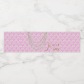 Bruidsroze Parijse thema feestelijke shower Waterfles Etiket (Enkel label)