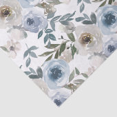 Bruidsrozen in blauw en wit waterverf tissuepapier (Detail)