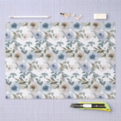 Bruidsrozen in blauw en wit waterverf tissuepapier (Craft)