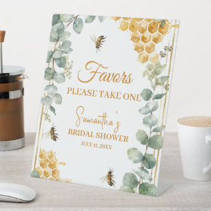 Bruidssalon Bijenkorf Eucalyptus Honeycomb Reclamebord Met Voetstuk