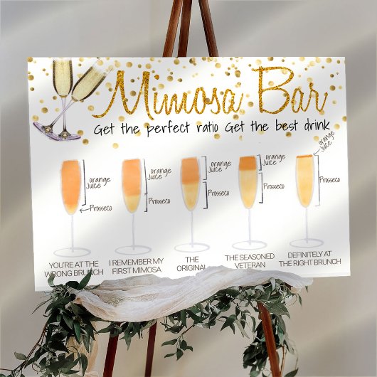 Bruidssalon met Sparkly Mimosa Bar bord Poster