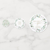 Bruidssalon met waterverf eucalyptusgroen confetti (Achterkanten)