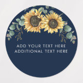 Bruidssalon met zonnebloem en eucalyptusgroen labels (Design 1)