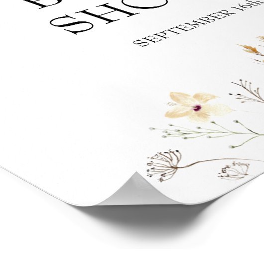 Bruidssalon Welkom Bord Bijen en Wilde Bloemen Poster (Hoek)