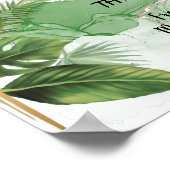 Bruidsschat Bruiloft Tropisch Palm Bord Poster (Hoek)