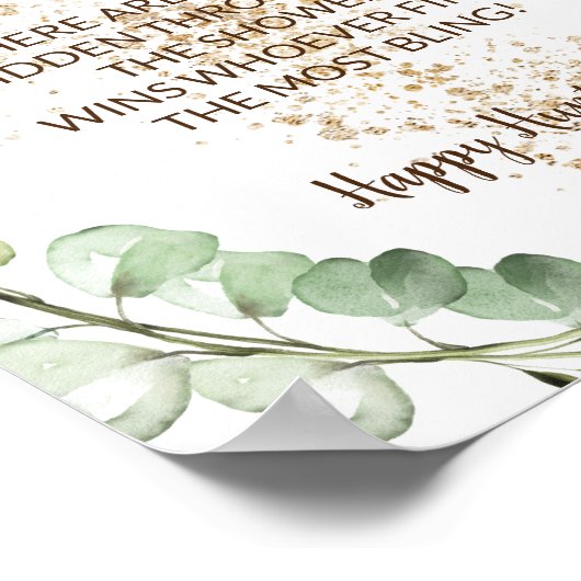 Bruidsschat Jacht Kruidengroene Bruiloft Spel Bord Poster (Hoek)