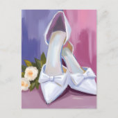 Bruidsschoenen | Witte Boog Roos Waterverf Trouw Briefkaart (Voorkant)