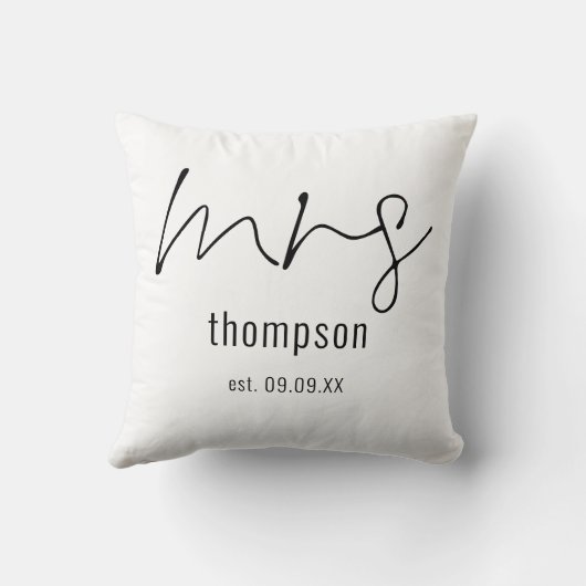  Bruidsscript Bruid Wordt Namen Aandenken Kussen (Achterkant)