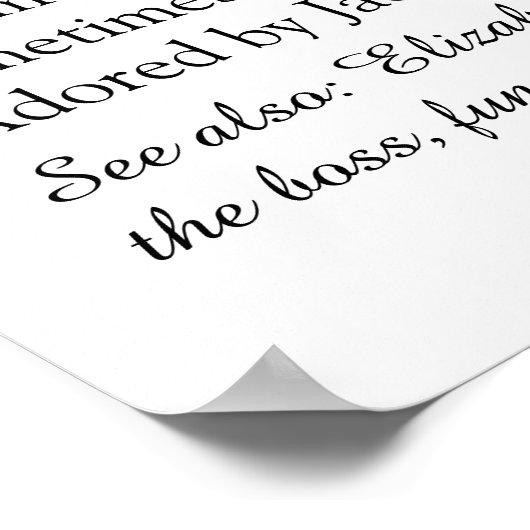 Bruidsscript definitie Bruiloft Bruidsshowers Bord Poster (Hoek)