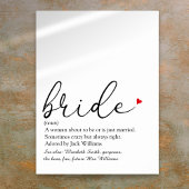 Bruidsscript definitie Bruiloft Bruidsshowers Bord Poster
