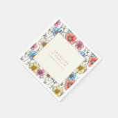 Bruidsservet met levendige wilde bloemen servet (Hoek)