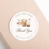 Bruidsshower Dank Je Wel Coffee Thema Ronde Sticker