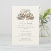 Bruidsshower 'Fresh Off The Market' Kaart (Staand voorkant)