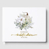 Bruidsshower gastboek met groen en pompoen herfstt gastenboek (Voorkant)