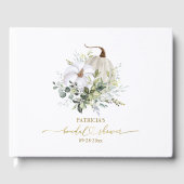 Bruidsshower gastboek met pompoen herfst groen gastenboek (Voorkant)