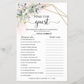 Bruidsshower groen Flyer Vind de gast spel (Voorkant)