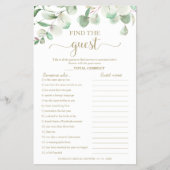 Bruidsshower groen Flyer Vind de gast spel (Voorkant)