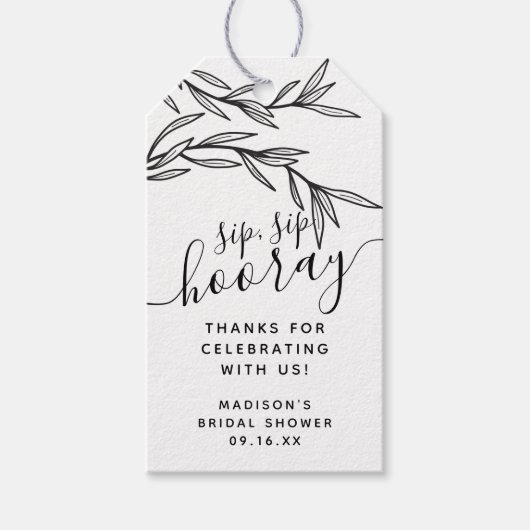 Bruidsshower Groene Sipperdejoep Hoera Cadeaulabel (Voorkant)