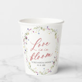 Bruidsshower 'Liefde is in bloei' met wilde bloeme Papieren Bekers (Achterkant)