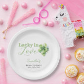 Bruidsshower 'Lucky in Love St Patrick's' Papieren Bordje (Feest)