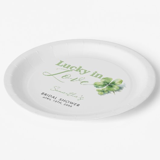 Bruidsshower 'Lucky in Love St Patrick's' Papieren Bordje (Gekanteld)