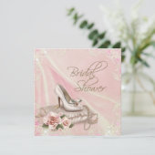 Bruidsshower met hoge hakken kaart (Staand voorkant)