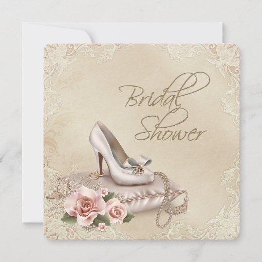 Bruidsshower met hoge hakken kaart (Voorkant)