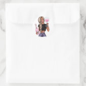 Bruidsshower met wijnproeverij ronde sticker (Tas)