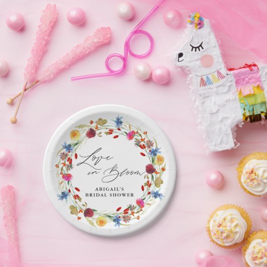 Bruidsshower met wilde bloemen op maat papieren bordje (Feest)